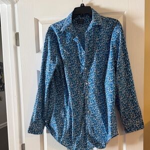 Madison Blue and White Patterned Shirt